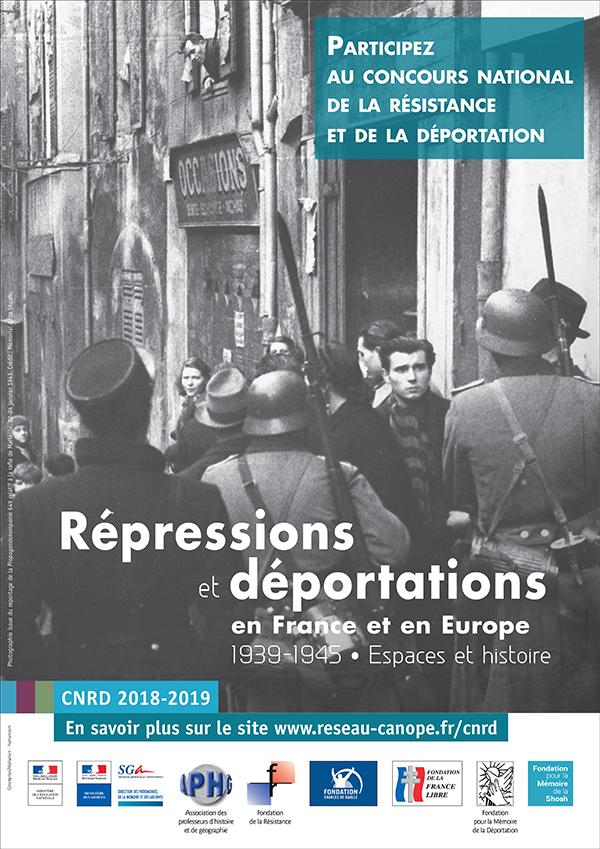 Affiche du CNRD 2018-2019. Photographie issue du reportage de la Propagandakompanie&nbsp;649 relatif à la rafle de Marseille, 22-24 janvier 1943. Crédit : Mémorial de la Shoah.&nbsp;Télécharger l'affiche&nbsp;(pdf) 