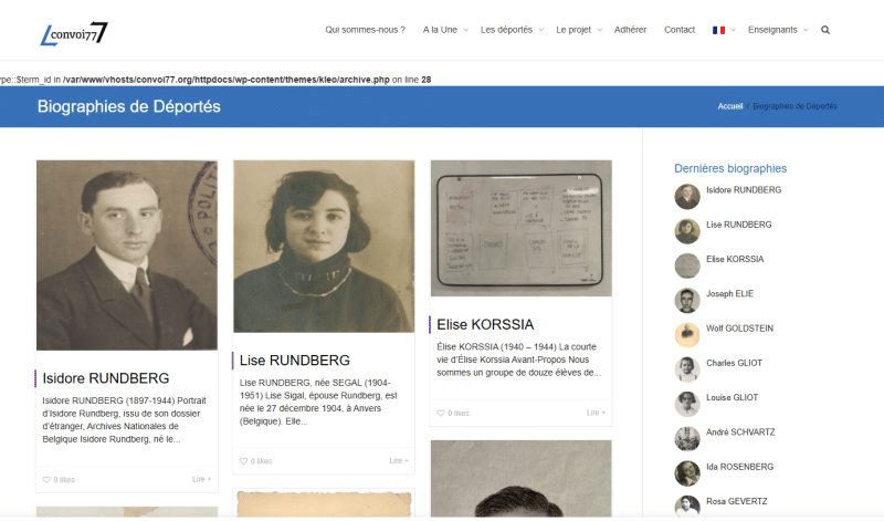 Un projet éducatif européen autour de l’histoire du convoi 77